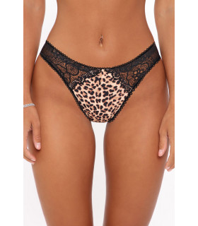 Leopard-print lace-up briefs [LAST CHANCE]