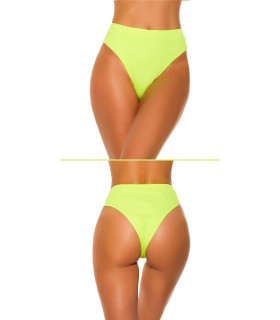 Neonvihreät korkeavyötäröiset brazilian bikinihousut