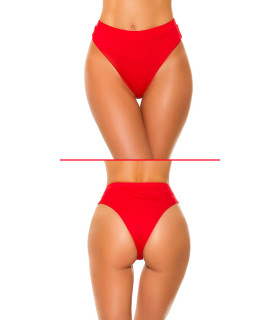Punaiset korkeavyötäröiset brazilian bikinihousut
