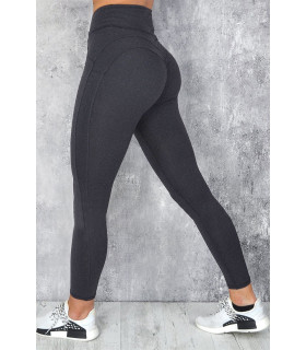 High-waisted black push-up workout tights