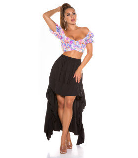 Black High Low Latin Skirt
