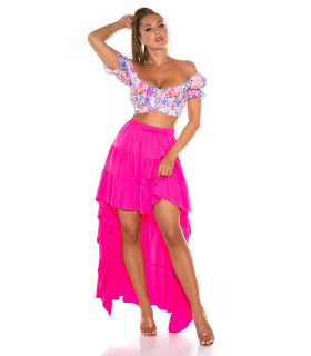 Pinkki high low -latinahame
