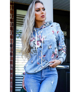 CW Genesis Light Blue floral pattern Hoodie