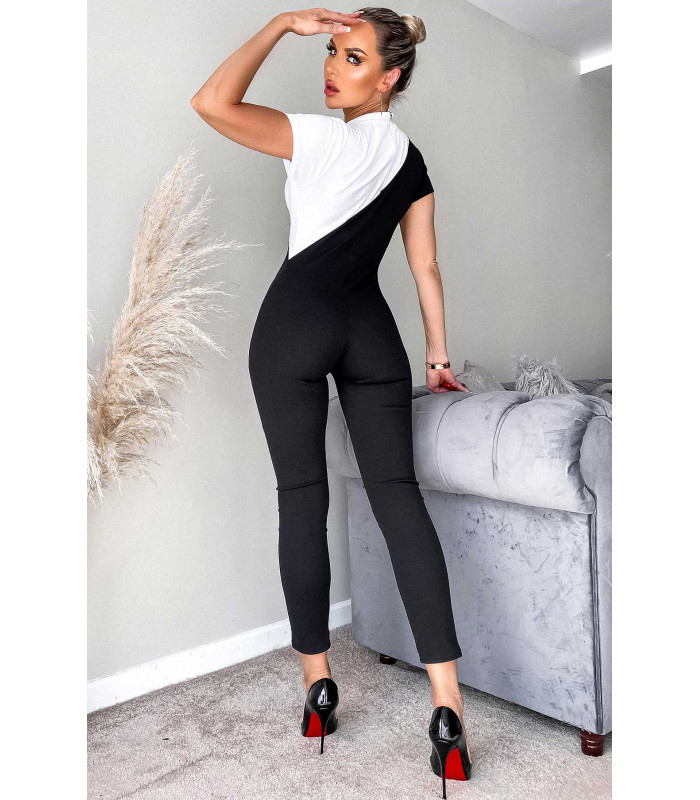 CW Sofia mustavalkoinen vetoketjullinen jumpsuit – kuva 3