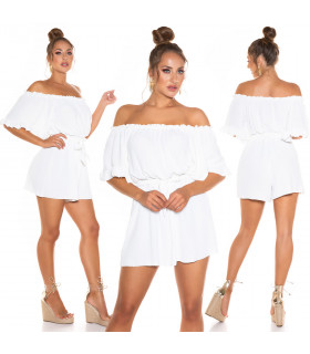 Vit off-shoulder lekdräkt med bälte