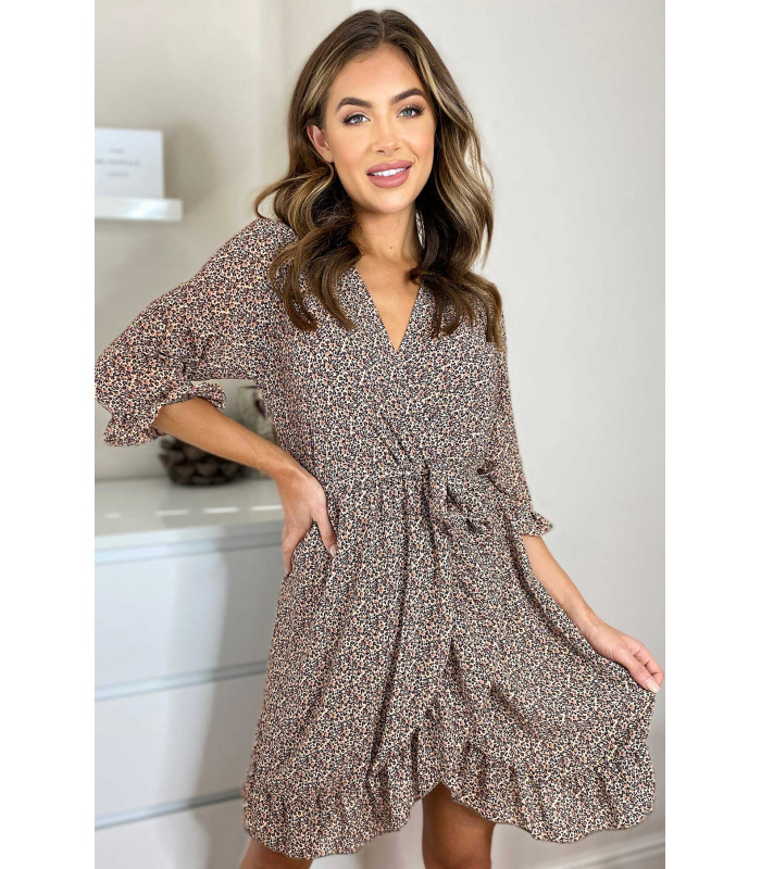 CW Daphne ruskea wrap-look v-mekko – kuva 4