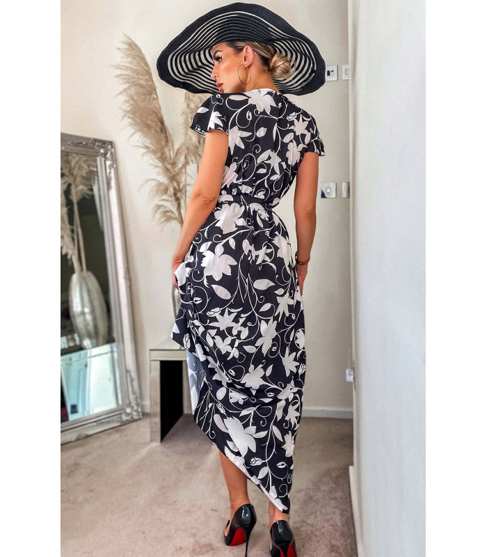 CW Debbie mustavalkoinen wrap-look v-maksimekko – kuva 3