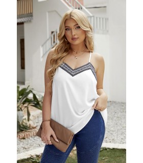 White black-orned top (plus size)
