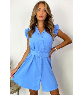 CW Oriana blue shirt dress with belt