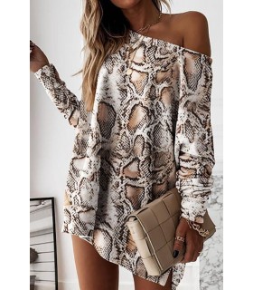 Snake patterned oversize tunic dress