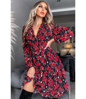 CW Ivy rose patterned v-dress