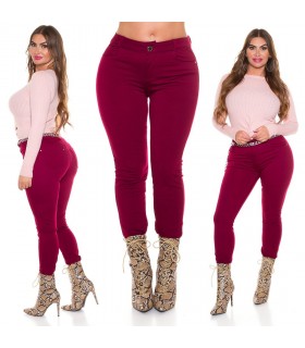 Curvy Girls Size Burgundy push-up byxor