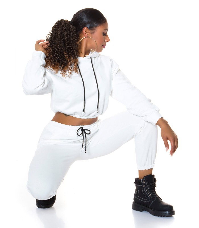 Koucla vit kort hoodie – kuva 3