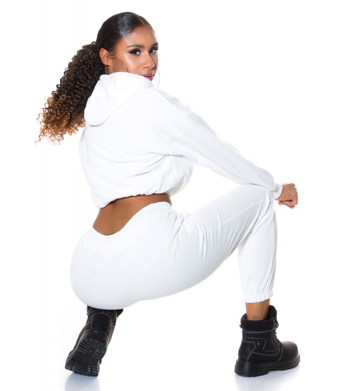 Koucla vit kort hoodie – kuva 4