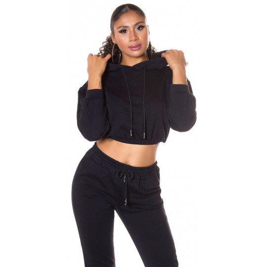 Koucla svart kort hoodie