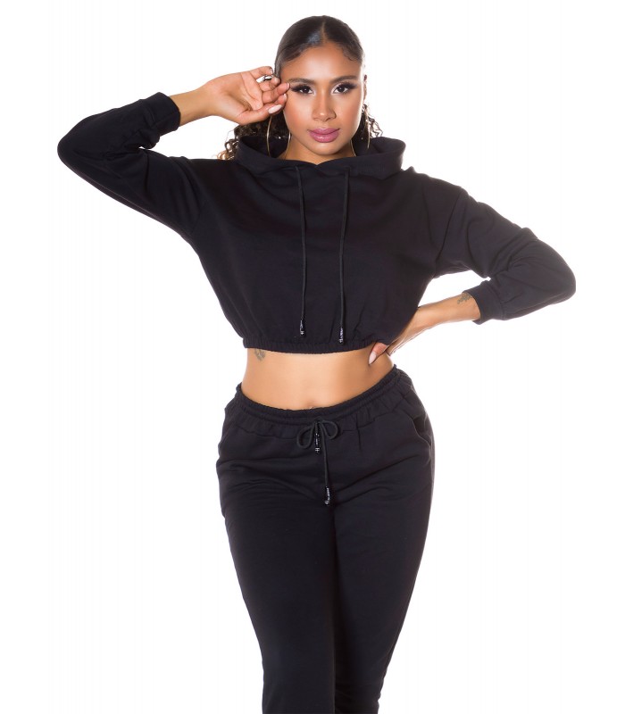 Koucla svart kort hoodie – kuva 3