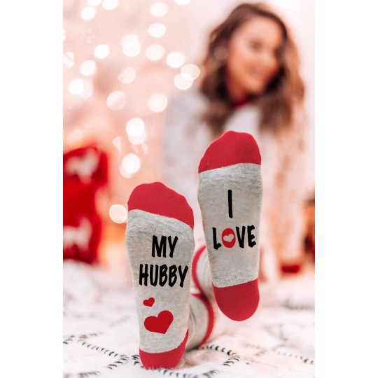 Grey "I love my hubby" socks