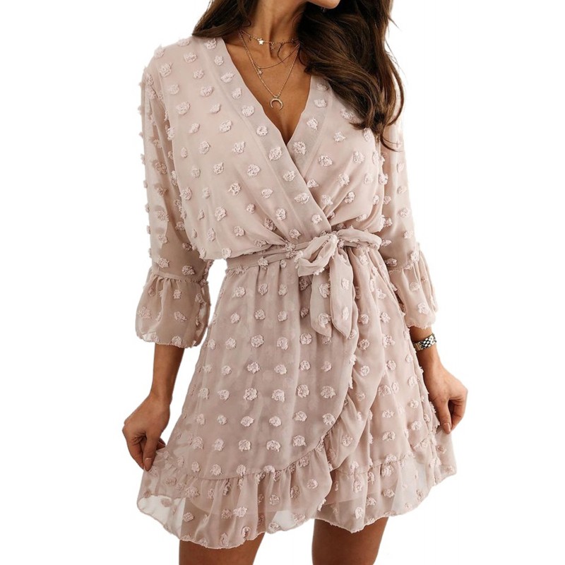 Cappuccino wrap-look v-mekko vyöllä