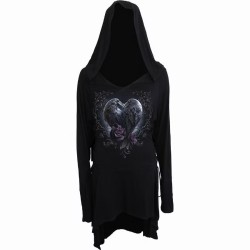 Spiral Black Raven Hoodie Dress [DISCOVERY]