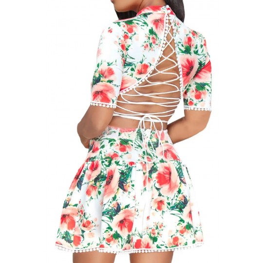 White floral pattern a...