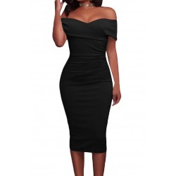 Svart off-shoulder midimekko [SISTA CHANSEN]