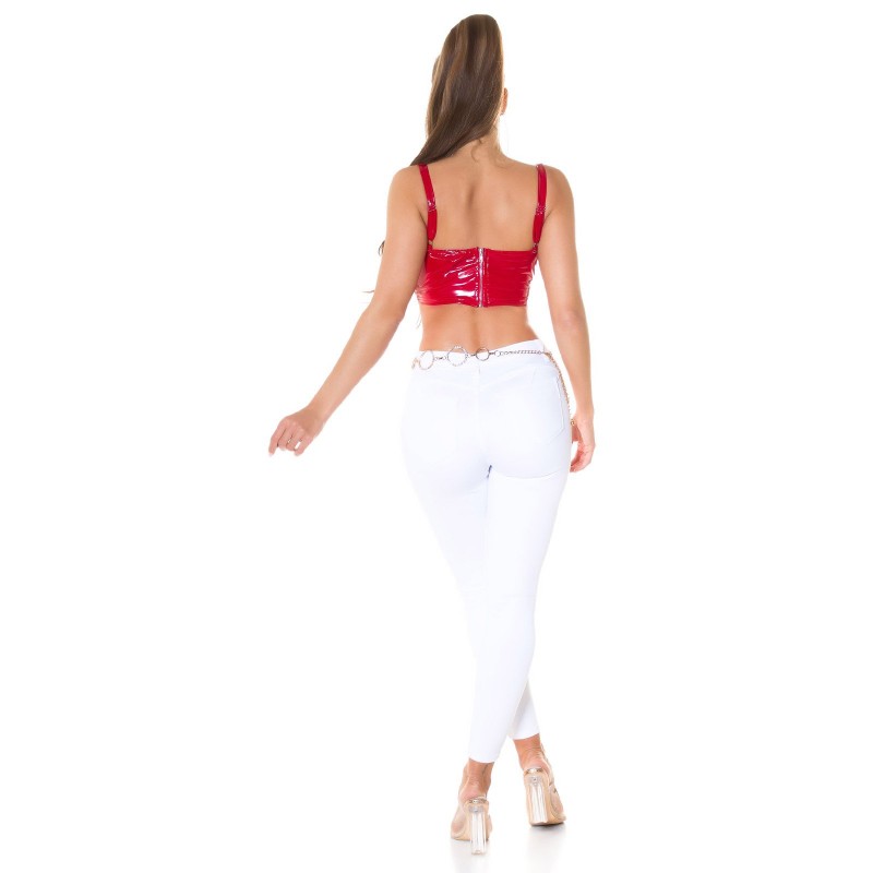 Koucla punainen latex look lyhyt toppi – kuva 3