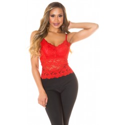 Koucla red v-lace top