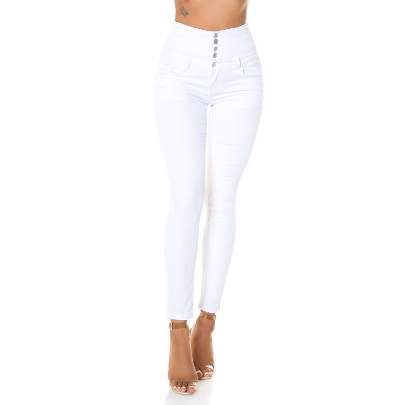 Vita jeans med hög midja – kuva 4