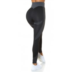 Black high-waisted form-fitting workout tights