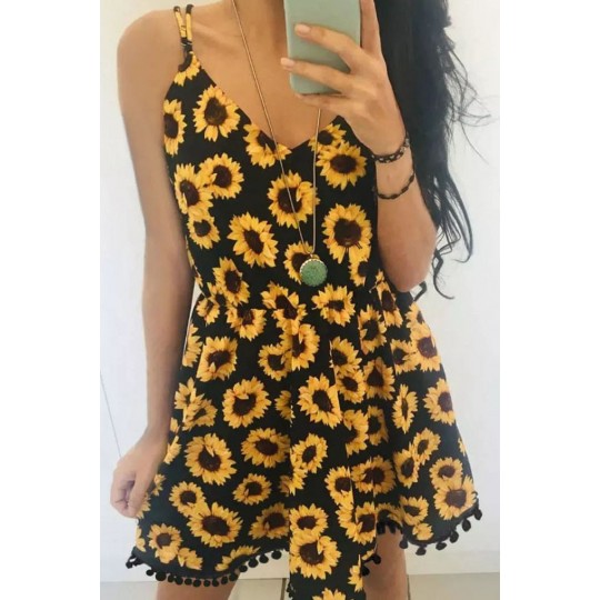 Sunflower patterned dress