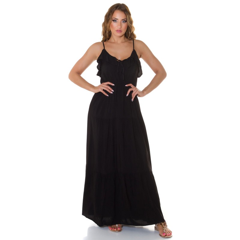 Musta röyhelökoristeinen maksimekko – kuva 4