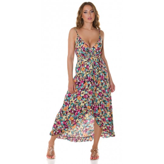 Svart blommig mönstrad hög...