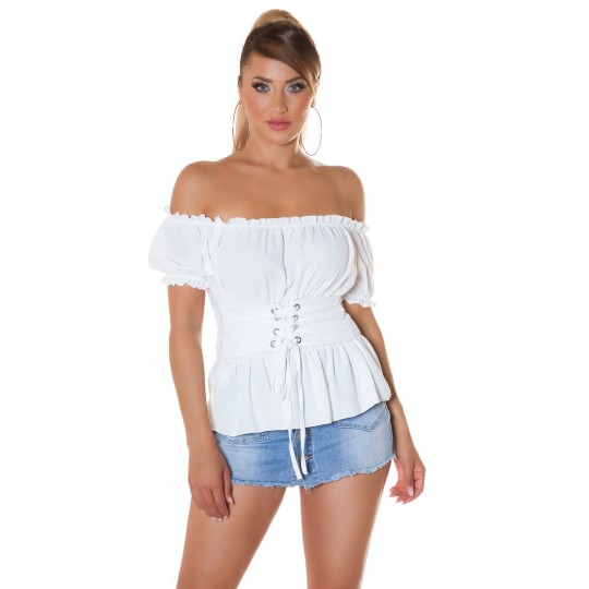 Koucla White Short Sleeve...