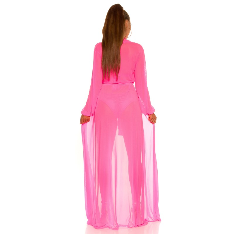 Koucla neonpinkki pitkä rantakimono – kuva 2