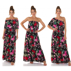 Black rose patterned 3in1 maxi dress