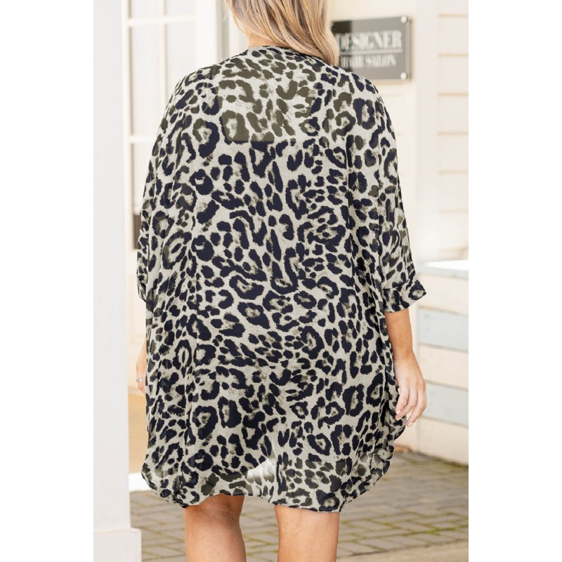 Leopardikuvioinen kimono (plus size) – kuva 2