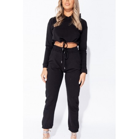 Parisian svart crop outfit set