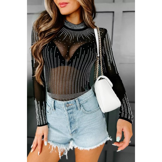 Black rhinestone-decorated...