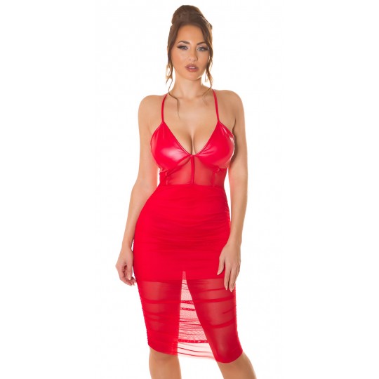 Koucla red meshfaux leather...