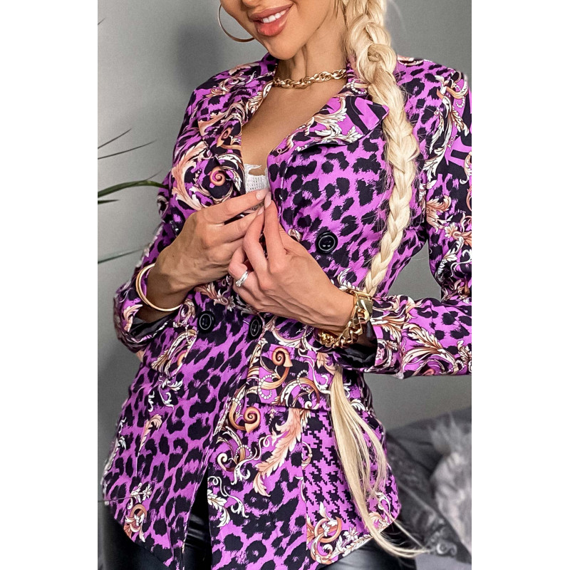 CW Thing lila leoprint-mönstrad kavaj – kuva 4