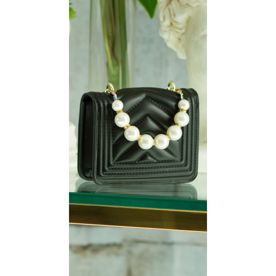 Black mini handbag with...