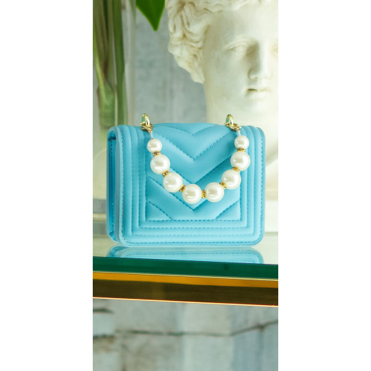 Turquoise mini handbag with...