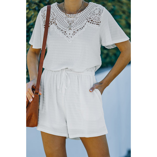Vit kortärmad dekorativ...