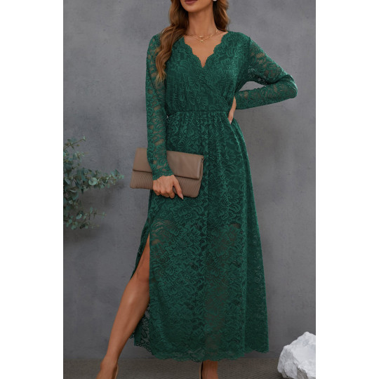 Green long-sleeved long...
