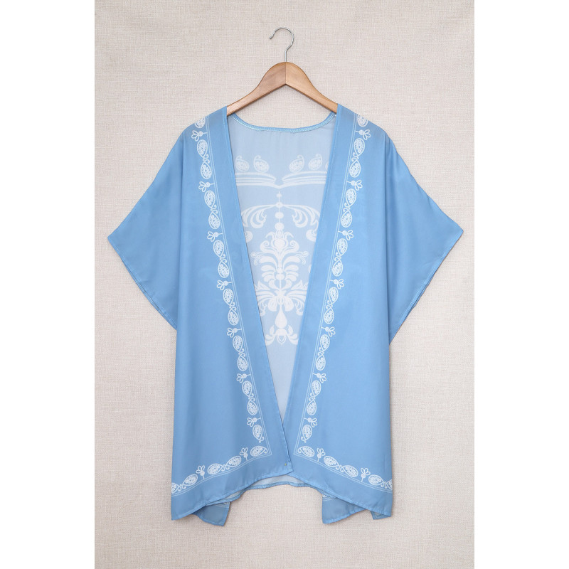 Sininen koristekirjailtu kimono – kuva 3