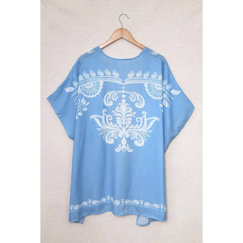 Sininen koristekirjailtu kimono – kuva 4
