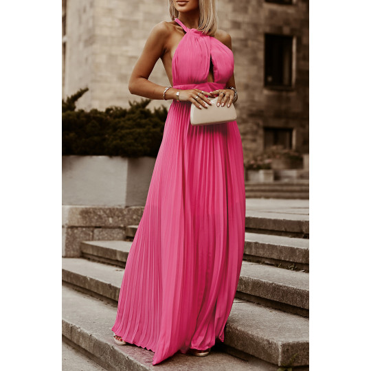 Pink long party dress with...