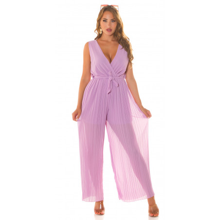 Koucla lila V-jumpsuit med bälte