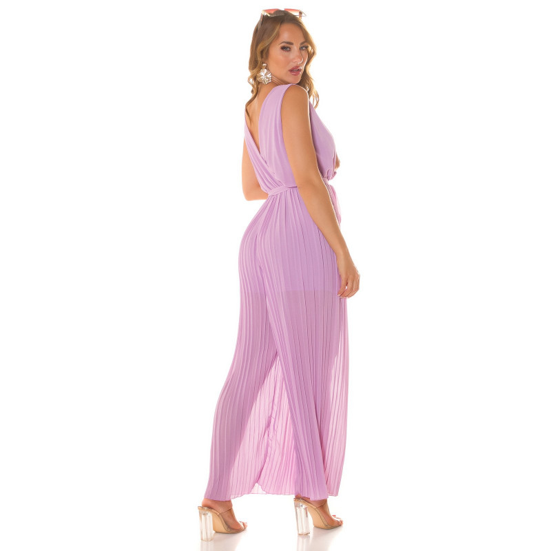 Koucla lila vekkilahkeinen v-jumpsuit vyöllä – kuva 2