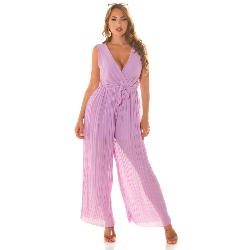 Koucla lila vekkilahkeinen v-jumpsuit vyöllä – kuva 4